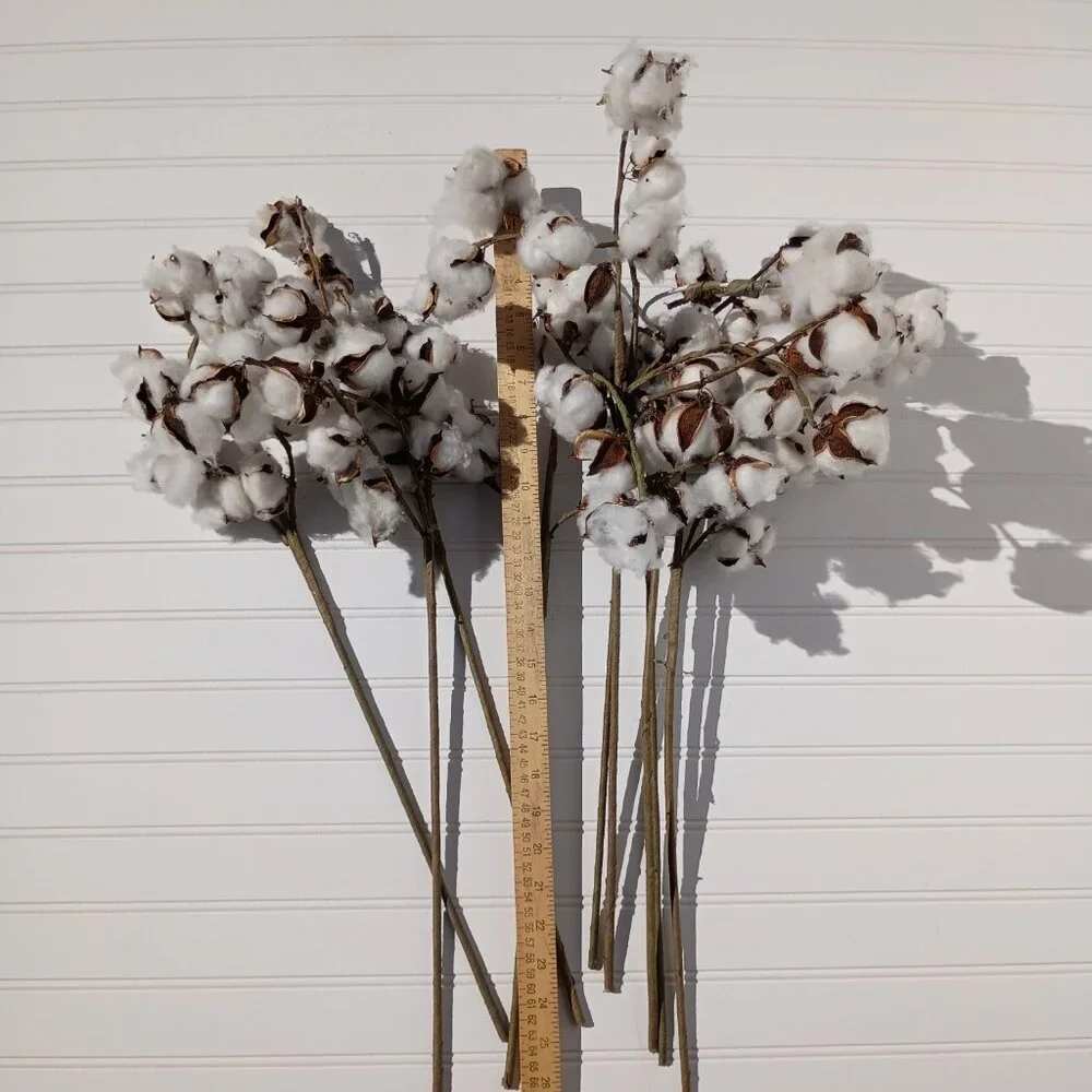 9 Pc Artificial Cotton Stems 24-26